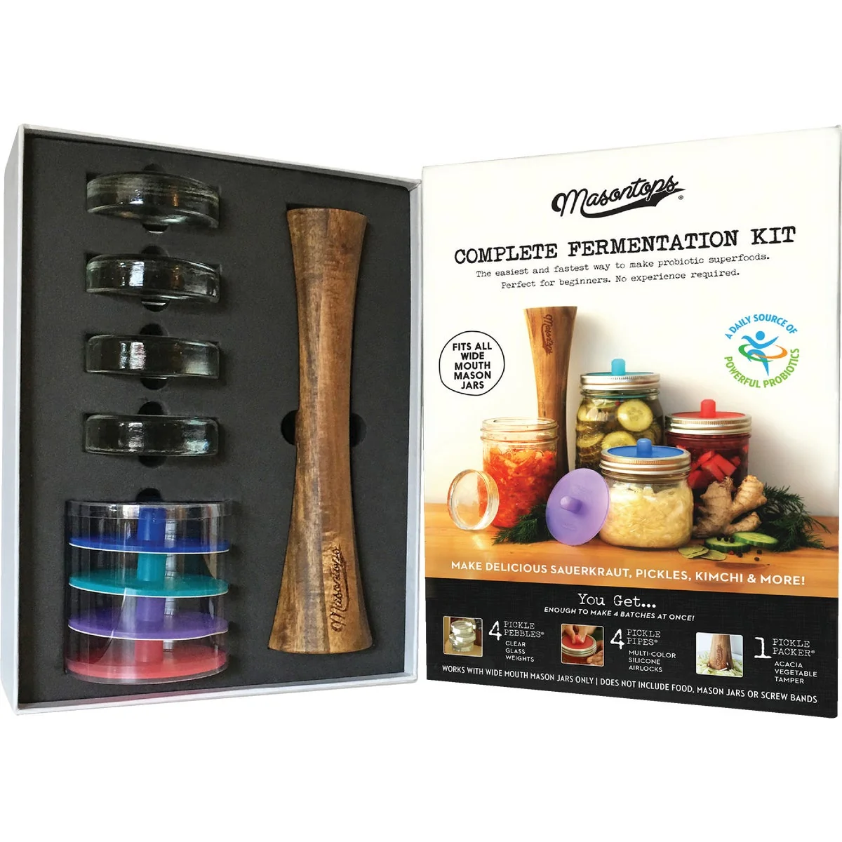 Detailed Masontops Wide Mouth Fermentation Kit 9-Piece First-Class
