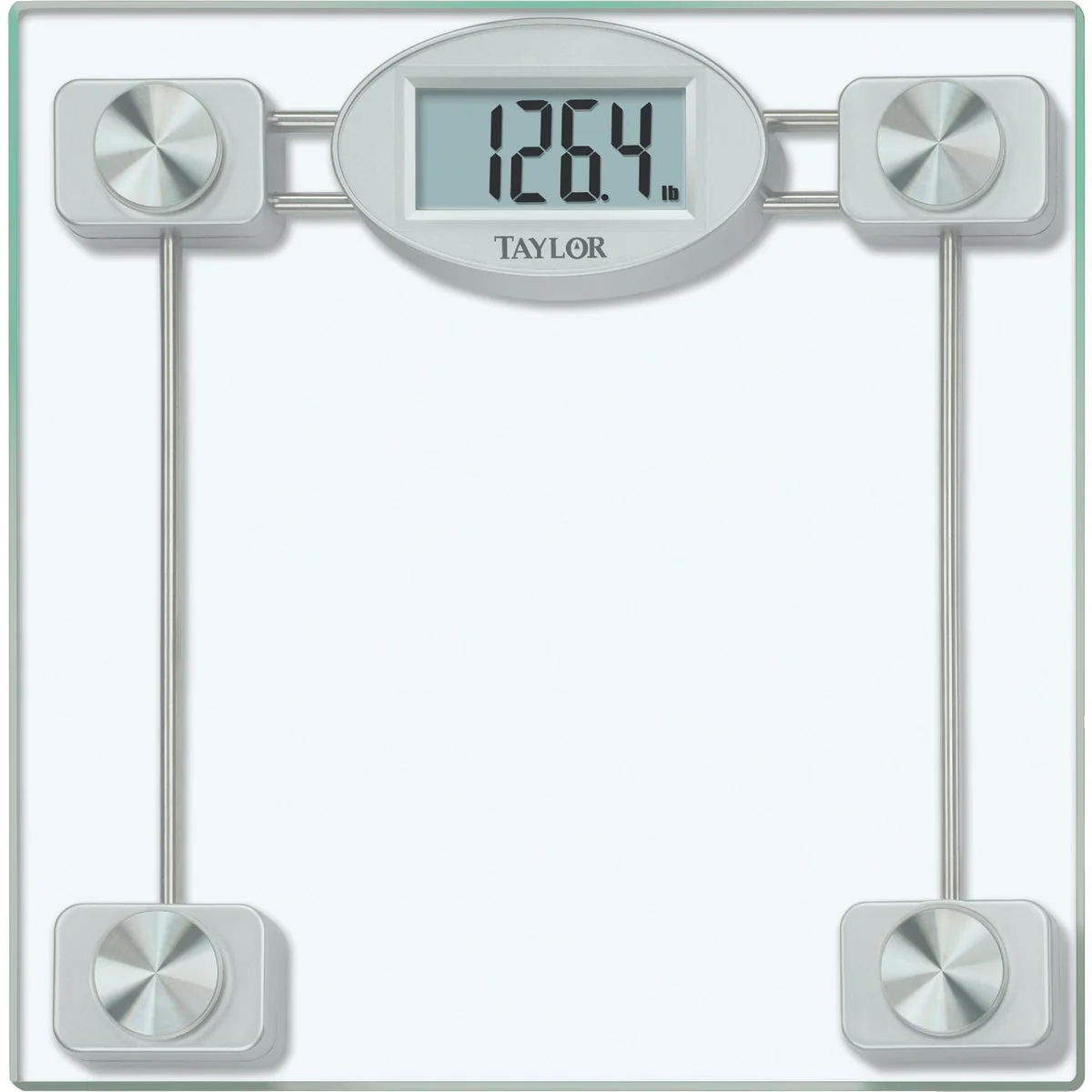 First-Class Taylor Digital 400 Lb. Glass Bath Scale Clear User-Friendly