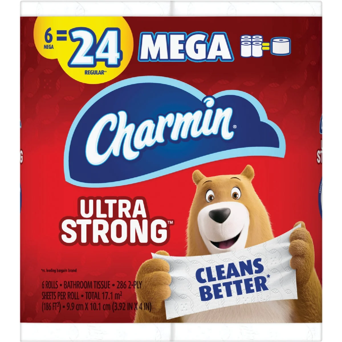 World-Class Charmin Ultra Strong Toilet Paper 6 Mega Rolls High-Performance