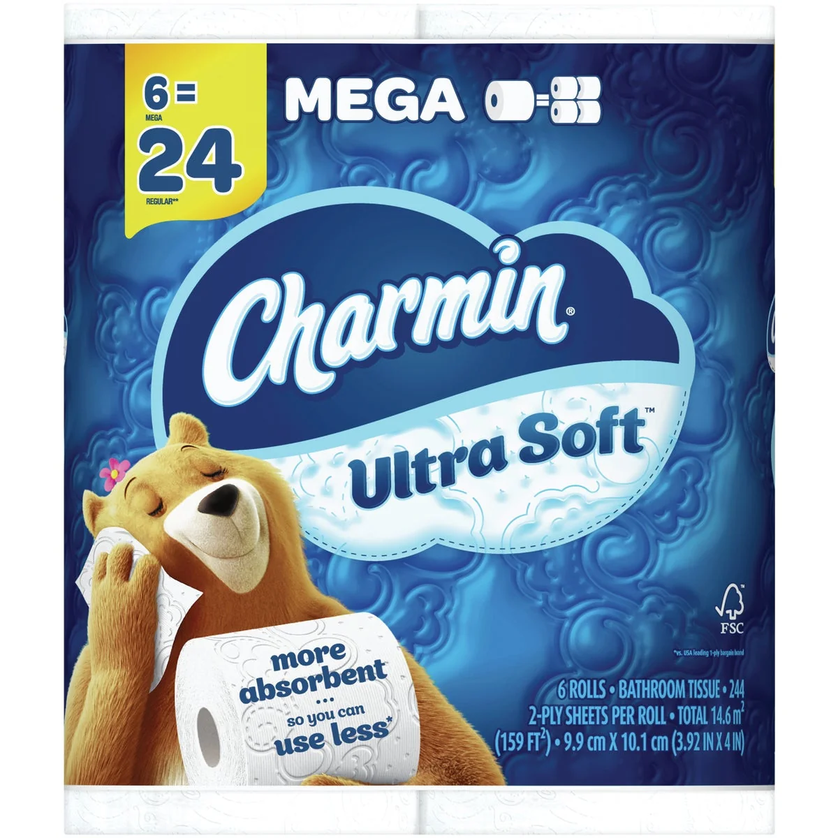 Durable Charmin Ultra Soft Toilet Paper 6 Mega Rolls Prestigious