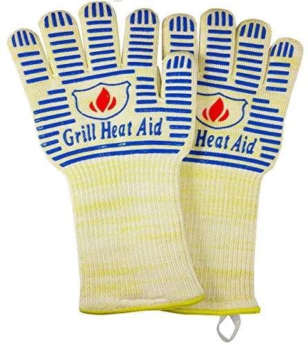 Premium Material Grill Gloves Heat Proof for Men Grilling BBQ Heat Resistant Gloves 2 Count Organic