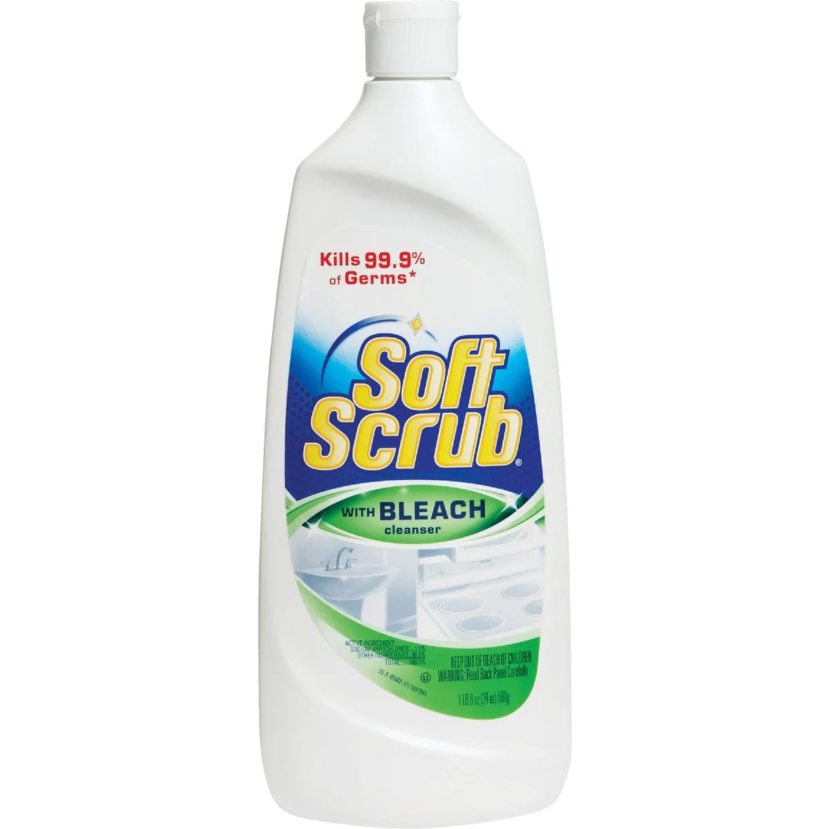 Flexible Soft Scrub 24 Oz. Cleanser With Bleach Lightweight