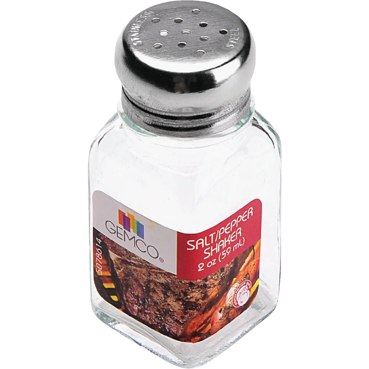 Powerful Gemco 2 Oz. Glass Square Salt Pepper Shaker Set Detailed