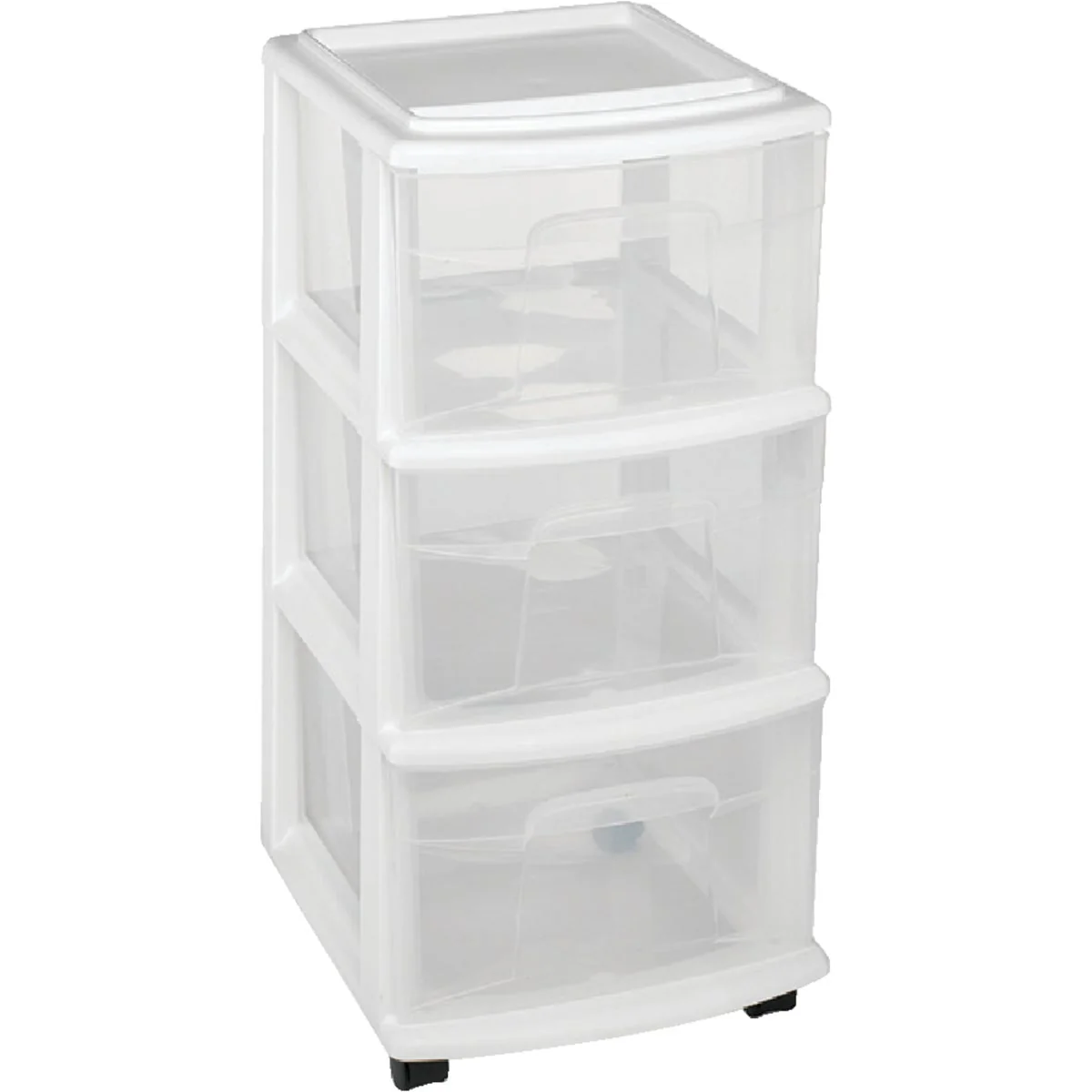 First-Class Homz 12 In. x 27 In. x 14 In. White 3-Drawer Storage Unit with Castors Convenient