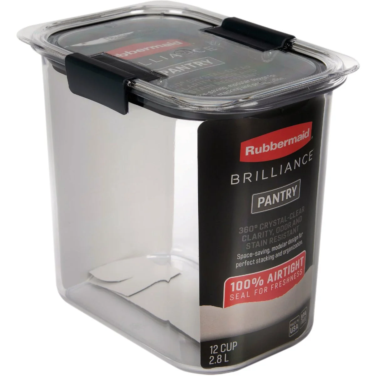 Prestigious Rubbermaid Brilliance 12 Cup Sugar Pantry Airtight Food Storage Container First-Class