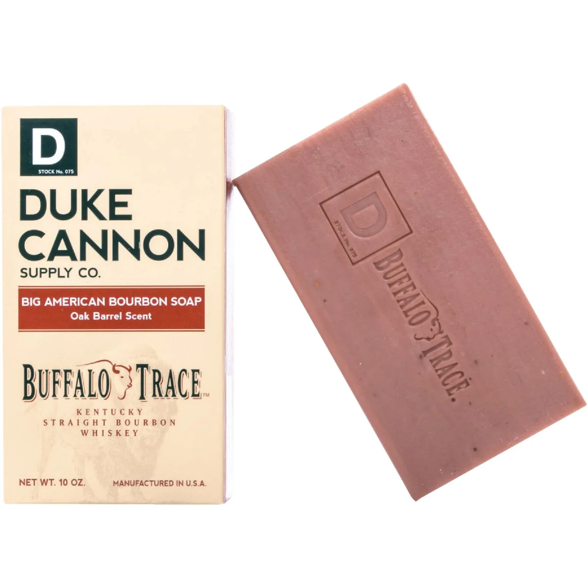 Original Duke Cannon 10 Oz. Big American Bourbon Oak Barrel Bar Soap Modern