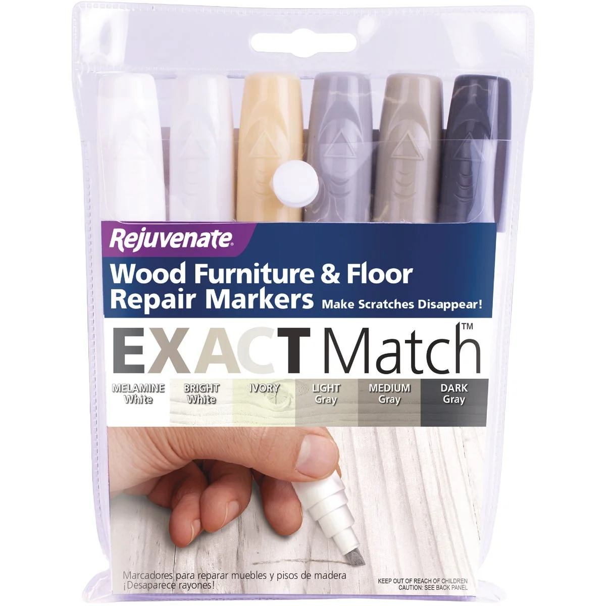 Fine Rejuvenate Exact Match Whites Grays Wood Furniture Floor Repair Markers 6-Pack Authentic