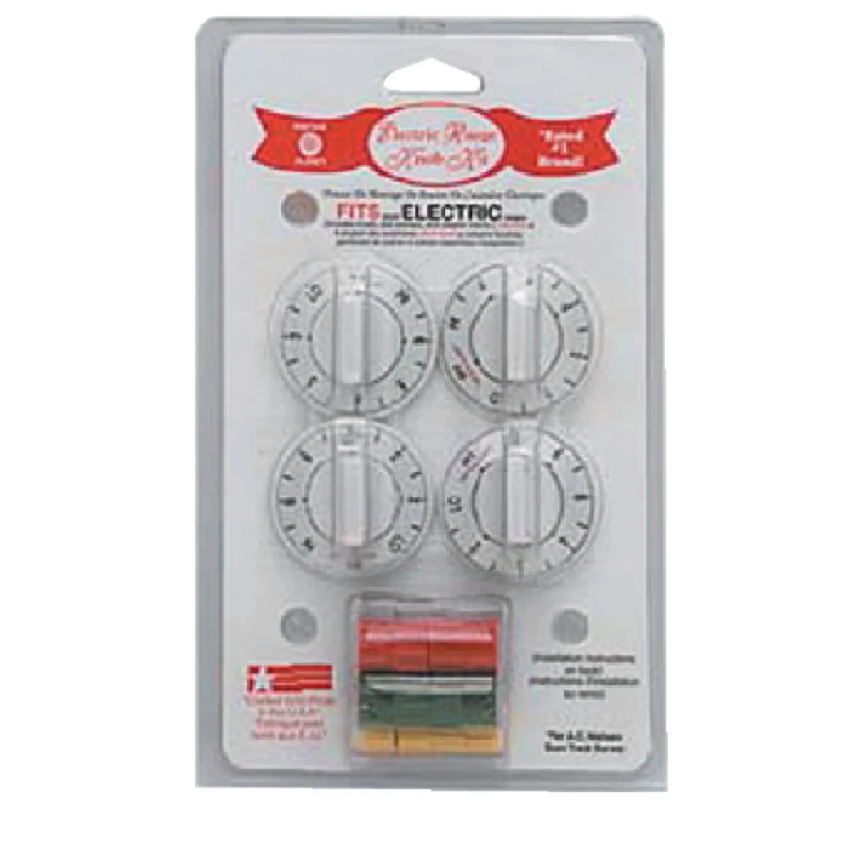 Consistent Range Kleen White Electric Range Knob Kit 4 Piece Traditional