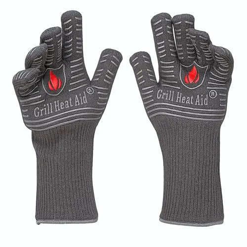 Comfortable Grill Gloves Heat Proof for Men Grilling BBQ Heat Resistant Gloves 2 Count High-End
