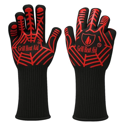Specialty Grill Gloves Heat Proof for Men Grilling BBQ Heat Resistant Gloves 2 Count Authentic