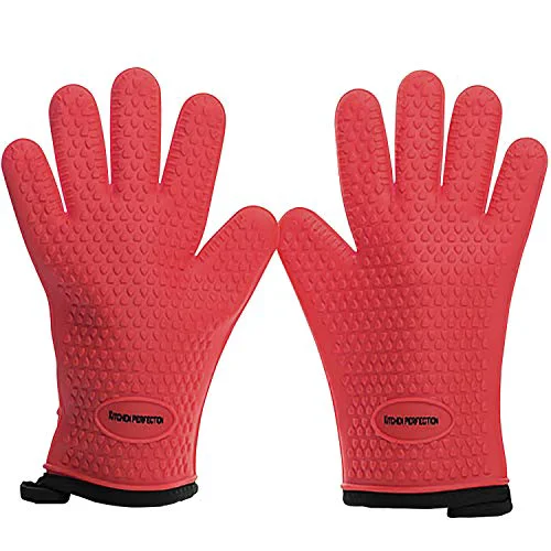 Green S Silicone Smoker BBQ Gloves 2 Count Fine