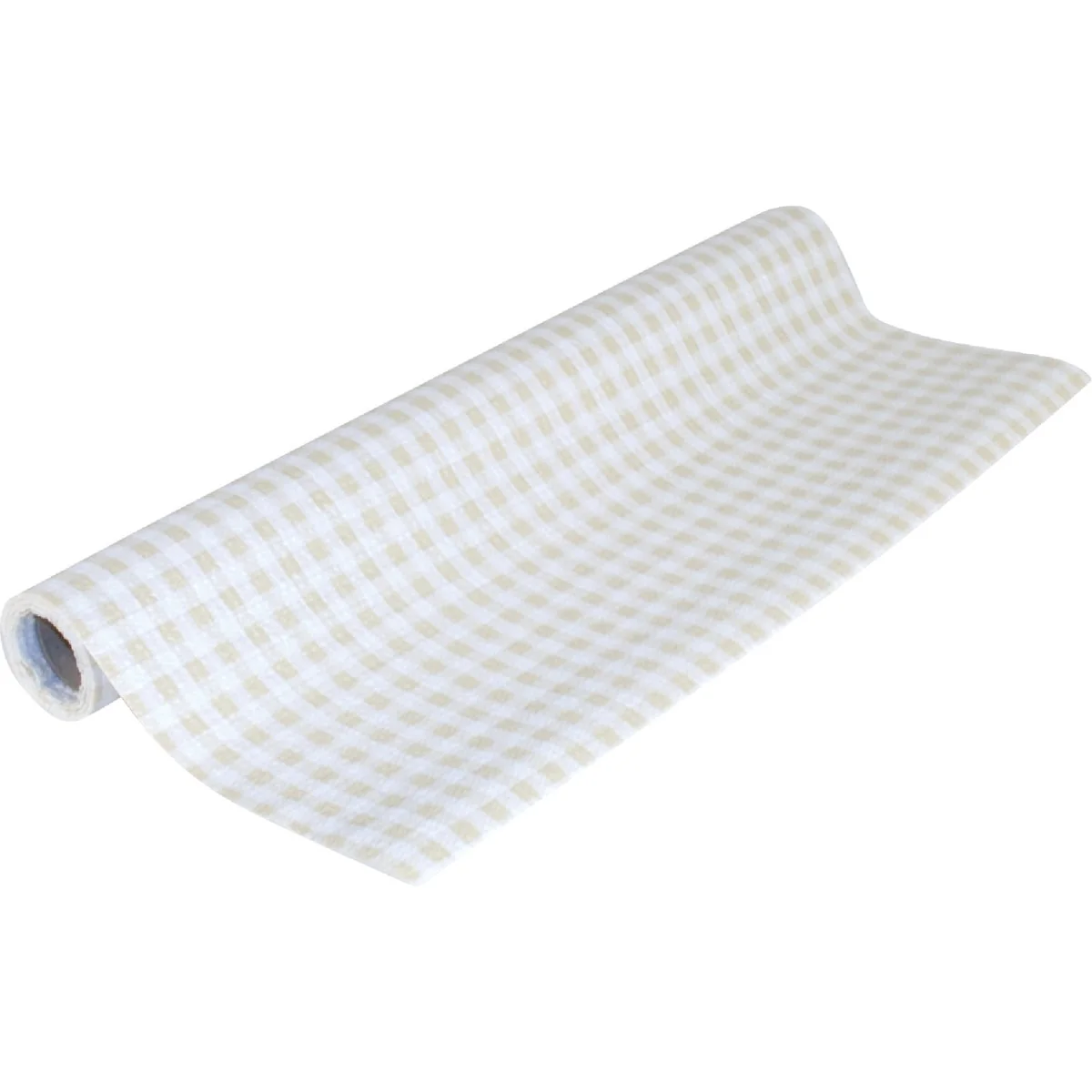 Prestigious Con-Tact Grip Print 18 In. x 4 Ft. Khaki Non-Adhesive Shelf Liner Innovative