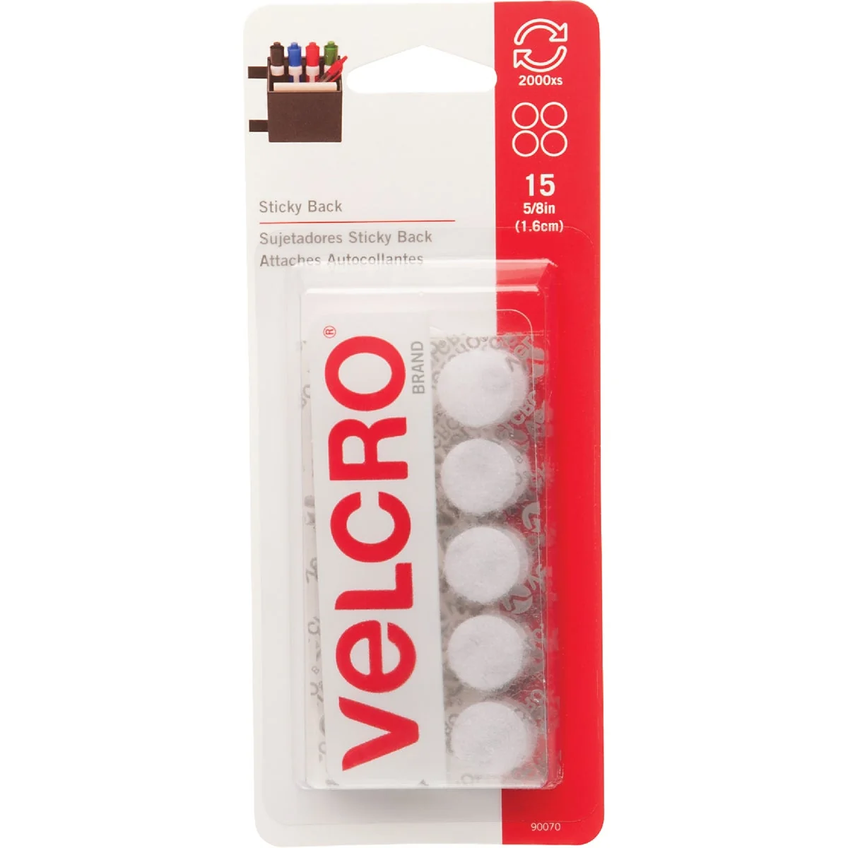 Official VELCRO Brand 5 8 In. White Hook Loop Discs 15 Ct. Breathable