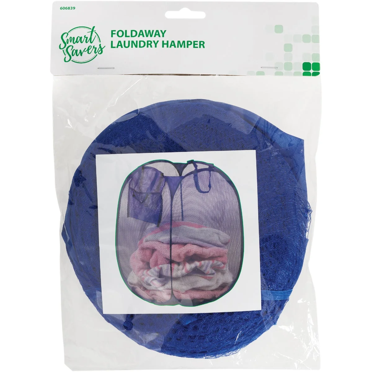 Consistent Smart Savers Blue 14 In. W. x 14 In. L. 23 In. D. Foldaway Clothes Hamper Tote Responsible