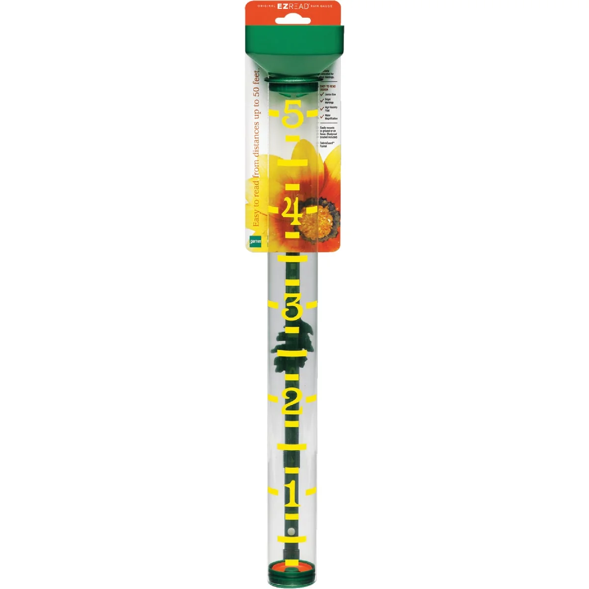 Eco-Friendly EZRead 5 In. Plastic Jumbo Rain Gauge Recyclable