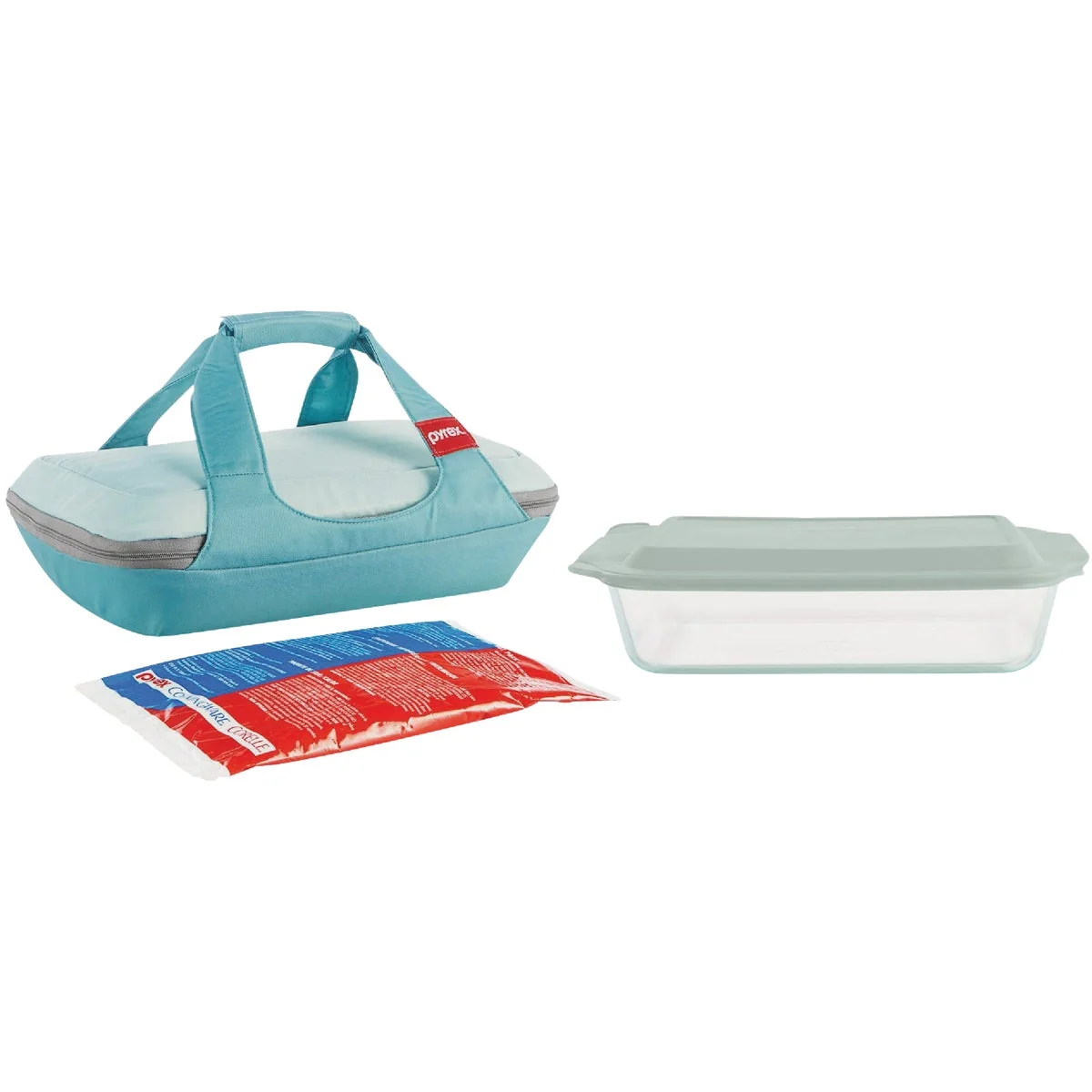 Clean Pyrex Deep Portable Baking Dish with Sage Plastic Cover 4-Piece Quality
