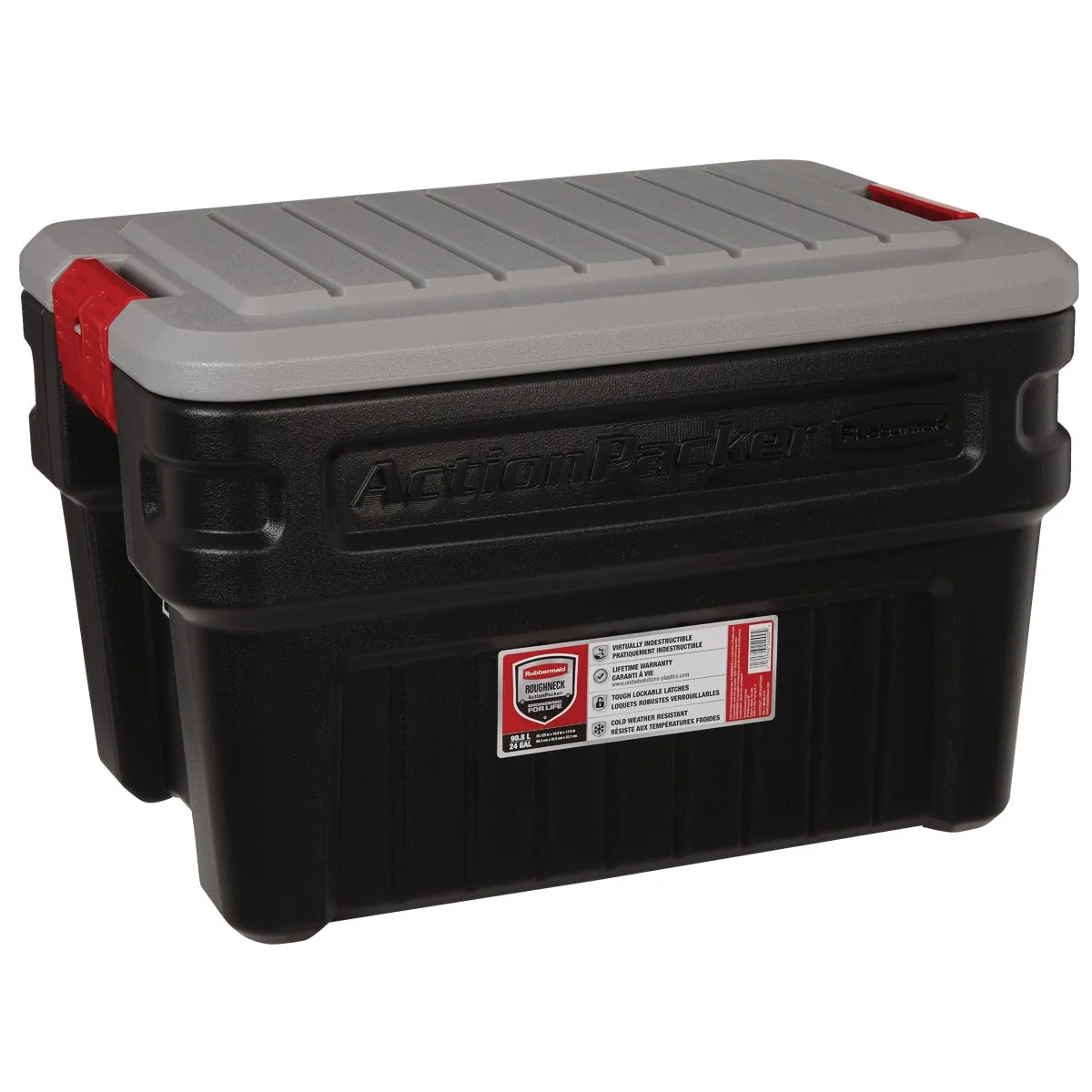 Smooth Rubbermaid 24 Gal. ActionPacker Tote Proven