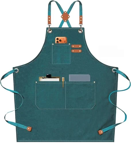 Effective Chef Aprons for Men Women with Oversized Pockets Organic