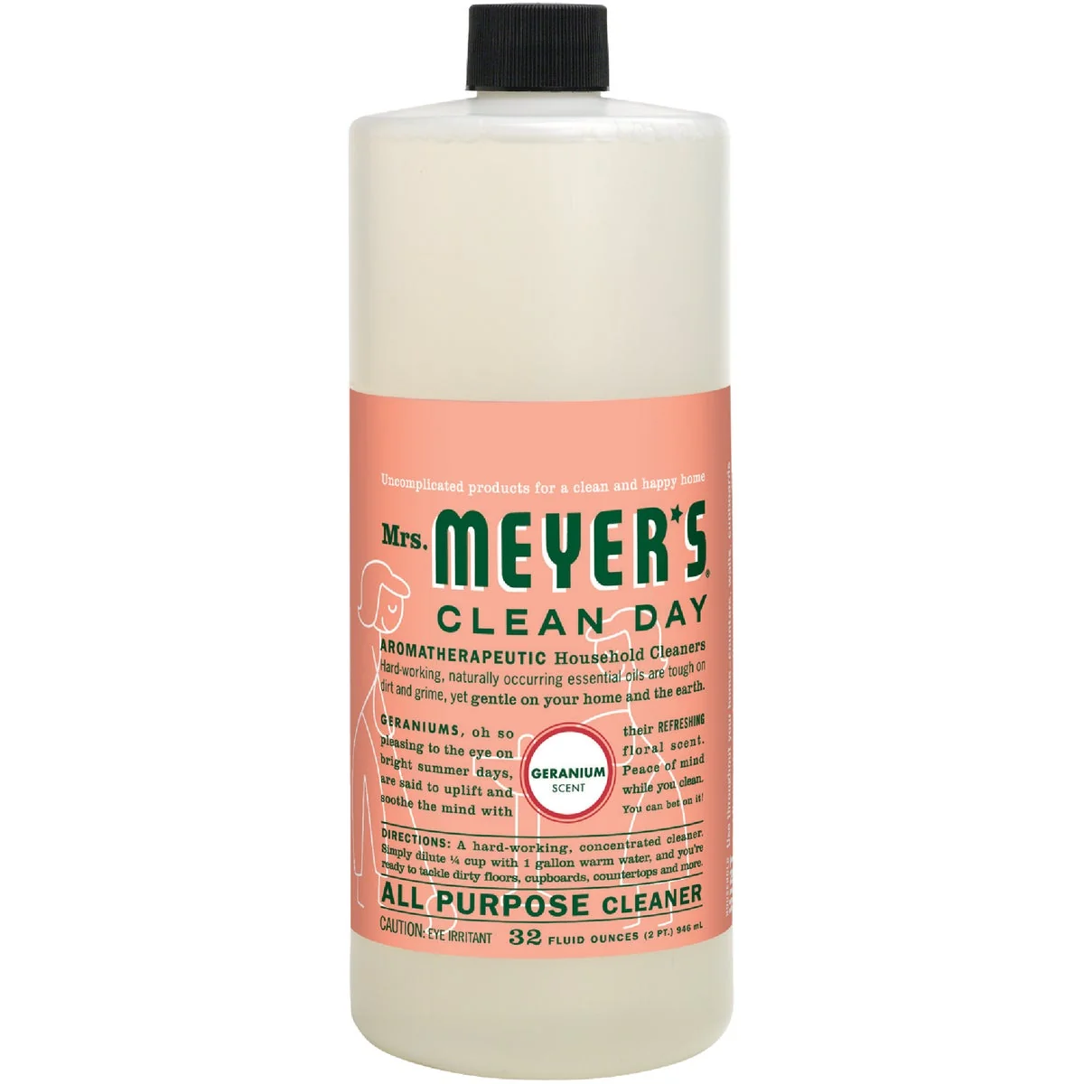 Safe Mrs. Meyer’s Clean Day 32 Oz. Geranium Multi-Surface Concentrate Healthy