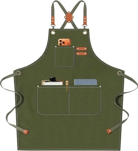 Authentic Chef Aprons for Men Women with Oversized Pockets Contemporary