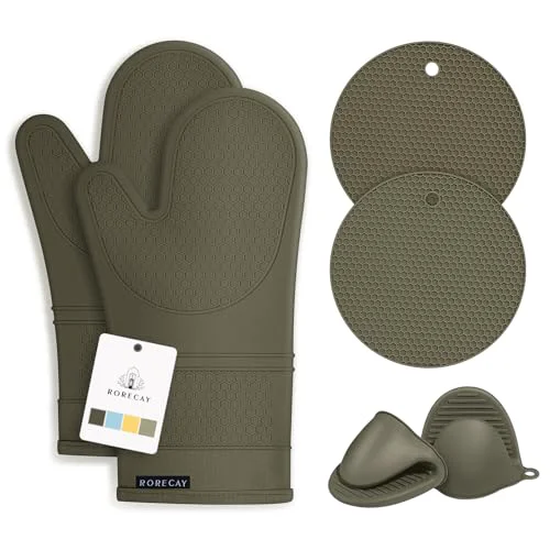 Powerful Silicone Oven Mitts and Pot Holders Sets Contemporary