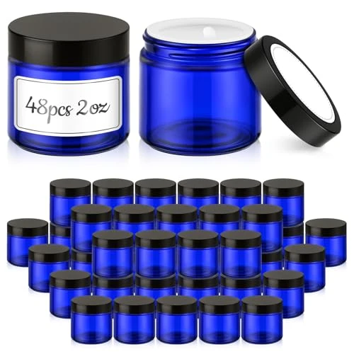 Unique 2 OZ Glass Jars with Lids 48 Count Authentic