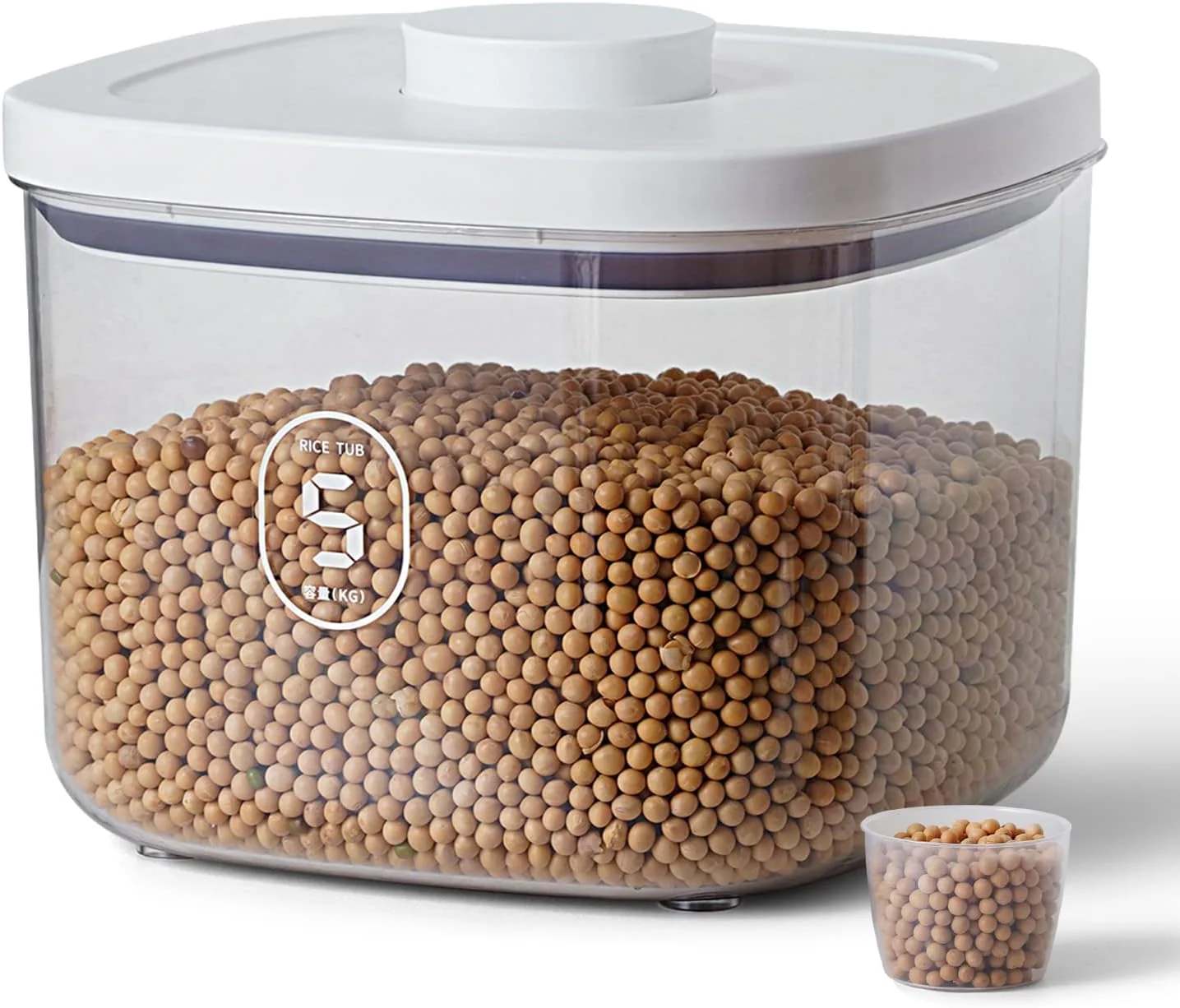 Selected 10 Lbs Storage Container Bin Rice Dispenser with Measuring Cup Food Ce Container Bins Household for Kitchen Pantry Organization Fashionable