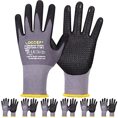 Trusted Work Gloves MicroFoam Nitrile Coated 6 Count Soft