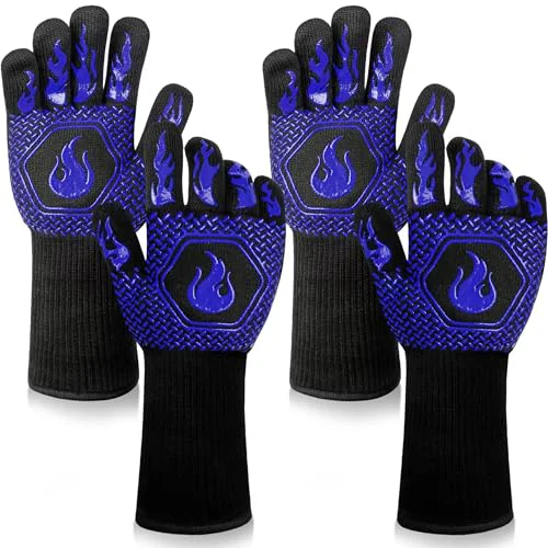 Organic BBQ Gloves 1472F Heat Resistant Non 4 Count Smart