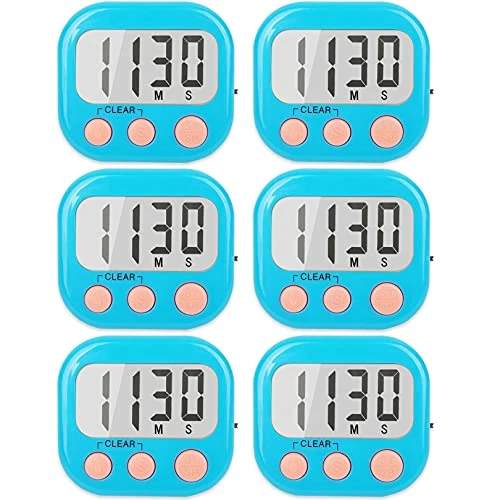 Advanced Digital Kitchen Timers for Cooking 6 Count Green