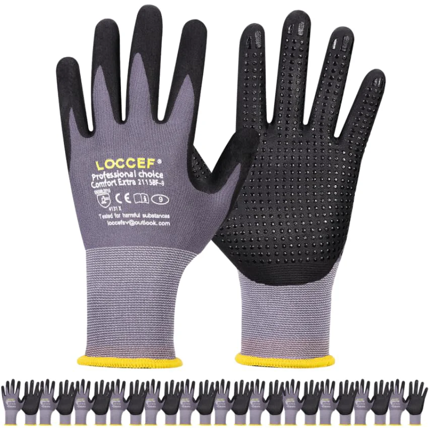 Detailed Work Gloves MicroFoam Nitrile Coated 12 Count Versatile