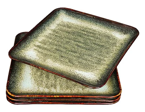 Reliable Ceramic Dinner Plates Dish Set 4 Count Unique