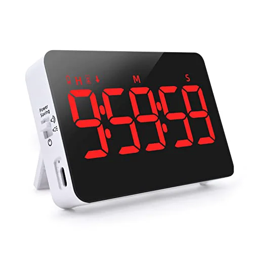 Proven Digital Timer Kitchen Timer Count Down Up Rechargeable Kitchen Gadgets Vibration Mode Adjustable Volume and Brightness LED Display Time Management for Cook Casual