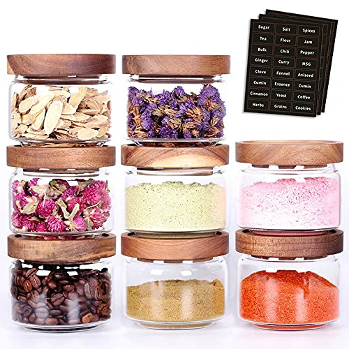 Minimalist 8 Pcs Spice Containers Excellent