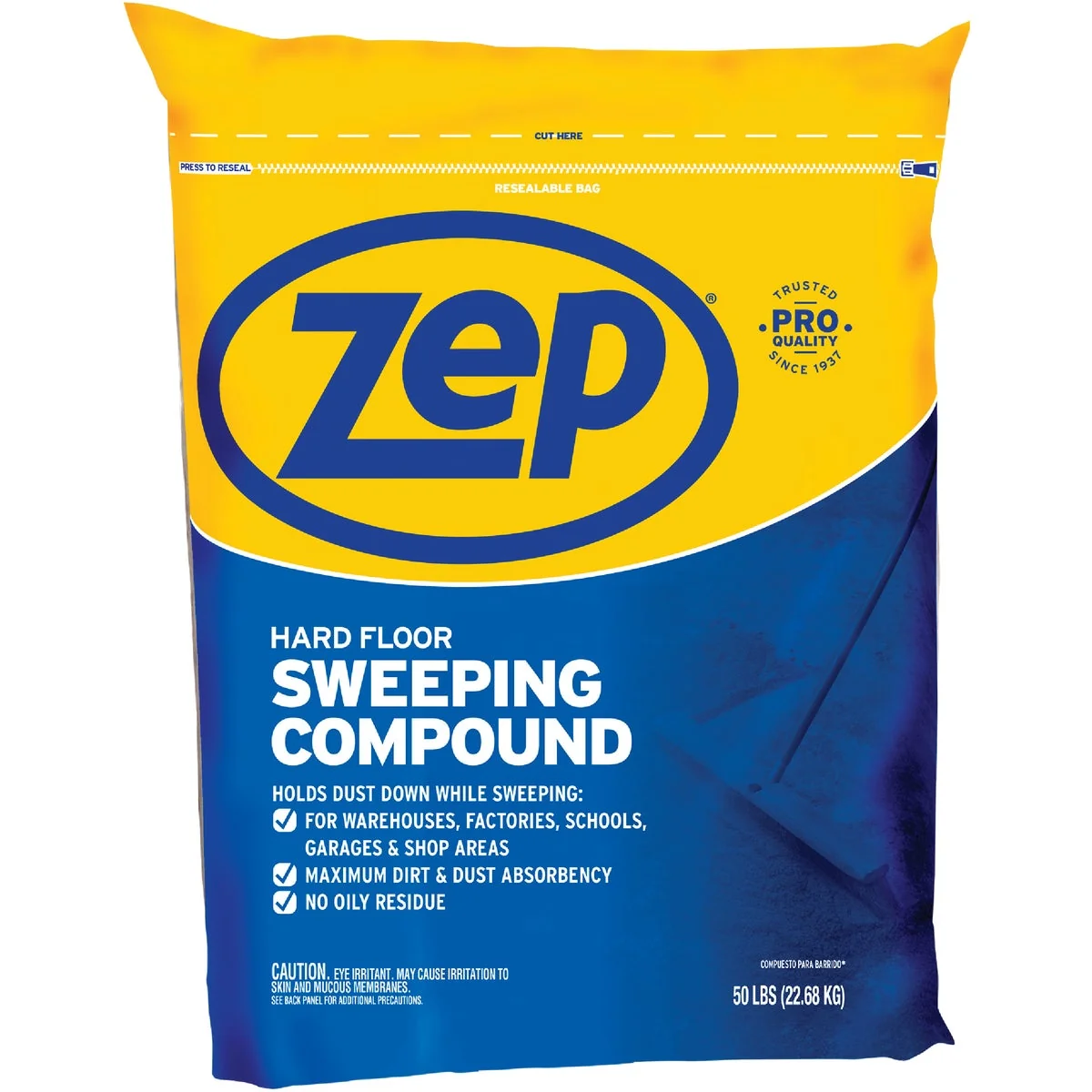 Safe Zep Commercial 50 Lb. Hard Floor Sweeping Compound Detailed