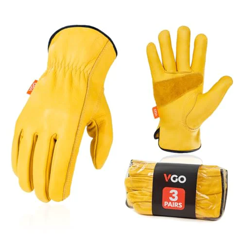 Quality Unlined Full Leather Work Gloves 3 Count Luxury