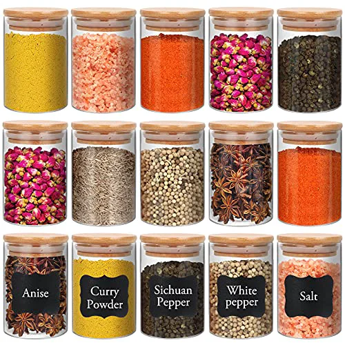 Reliable 15 Pack 8 oz Glass Jars With Bamboo Lids for Kitchen 15 Count Original