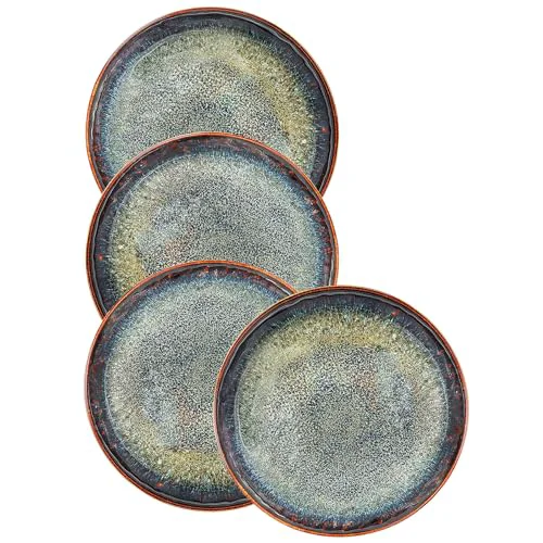 Premium Ceramic Dinner Plates Dish Set 4 Count Original Design