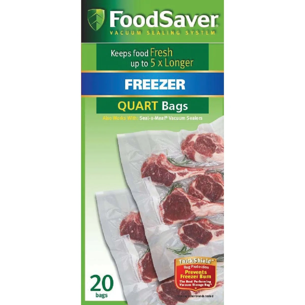 Clean FoodSaver 1 Qt. zer Bag 20-Count Organic