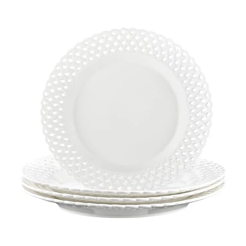 Sophisticated Large White Dinner Plates 12 inch 4 Count Dependable