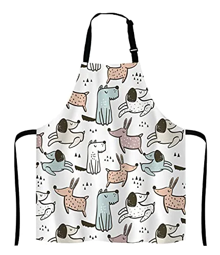 High-End Cartoon Dogs Apron for Women and Men Excellent