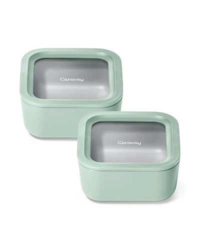 Minimalist 2 Piece Glass Food Storage Set with Lids 2 Count Modern