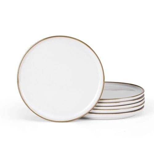 Pure Ceramic 7.9 Inch Porcelain Dessert Plates Set of 6 Outstanding