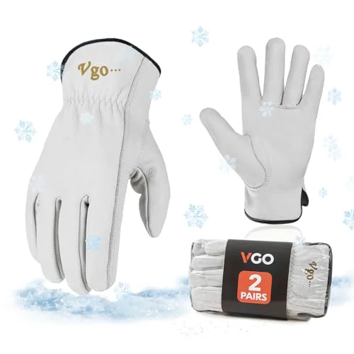 Soft 32℉ Lined Full Leather Winter Gloves 2 Count Dependable