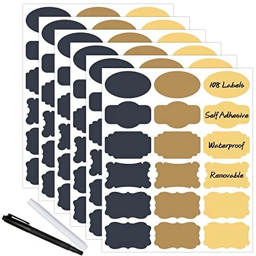 Outstanding 108pcs Colored Chalkboard Sticker Labels for Jars Unique