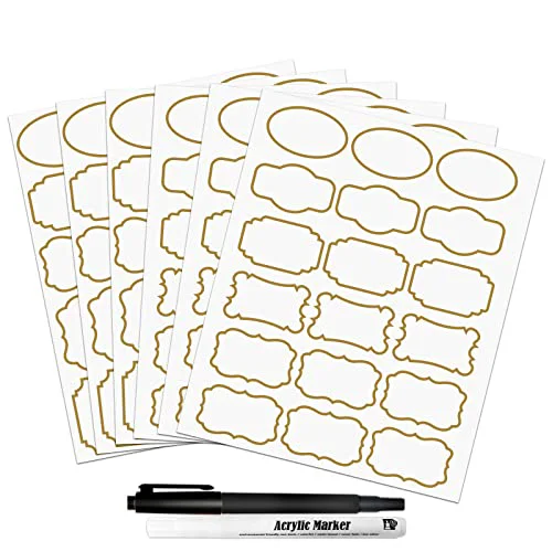 Exceptional Kitchen Pantry Food Containers Clear Labels with Gold Border Verified