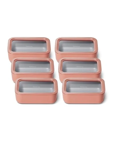 Elite 6 Piece Glass Food Storage Set with Lids 6 Count Secure
