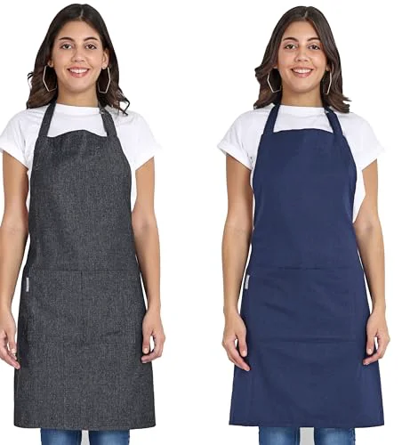 Safe Chef Aprons Recycled Cotton Kitchen Apron with an Adjustable Neck with Long Ties Detailed