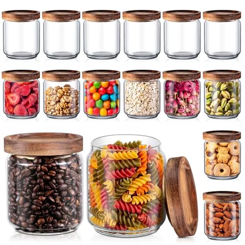 Carefully Designed 16 Pack Glass Containers Canister Set Eco-Friendly