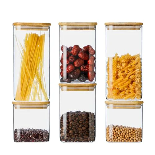 Sophisticated Glass Food Storage Containers with Lids 6 Pack 6 Count Elite